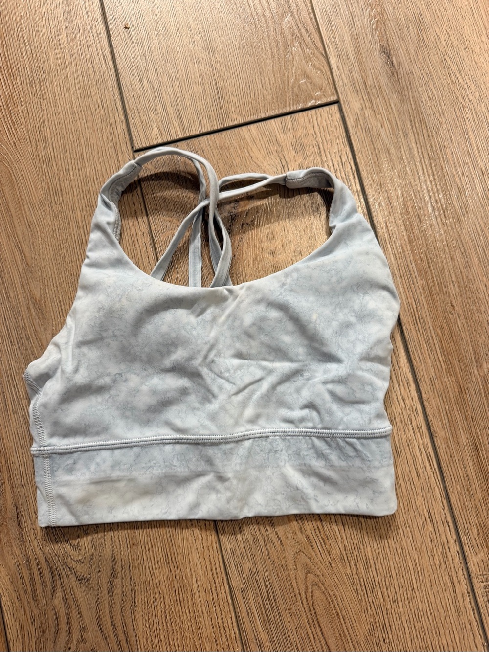lululemon athletica Light Gray Marble-Print Sports Bra